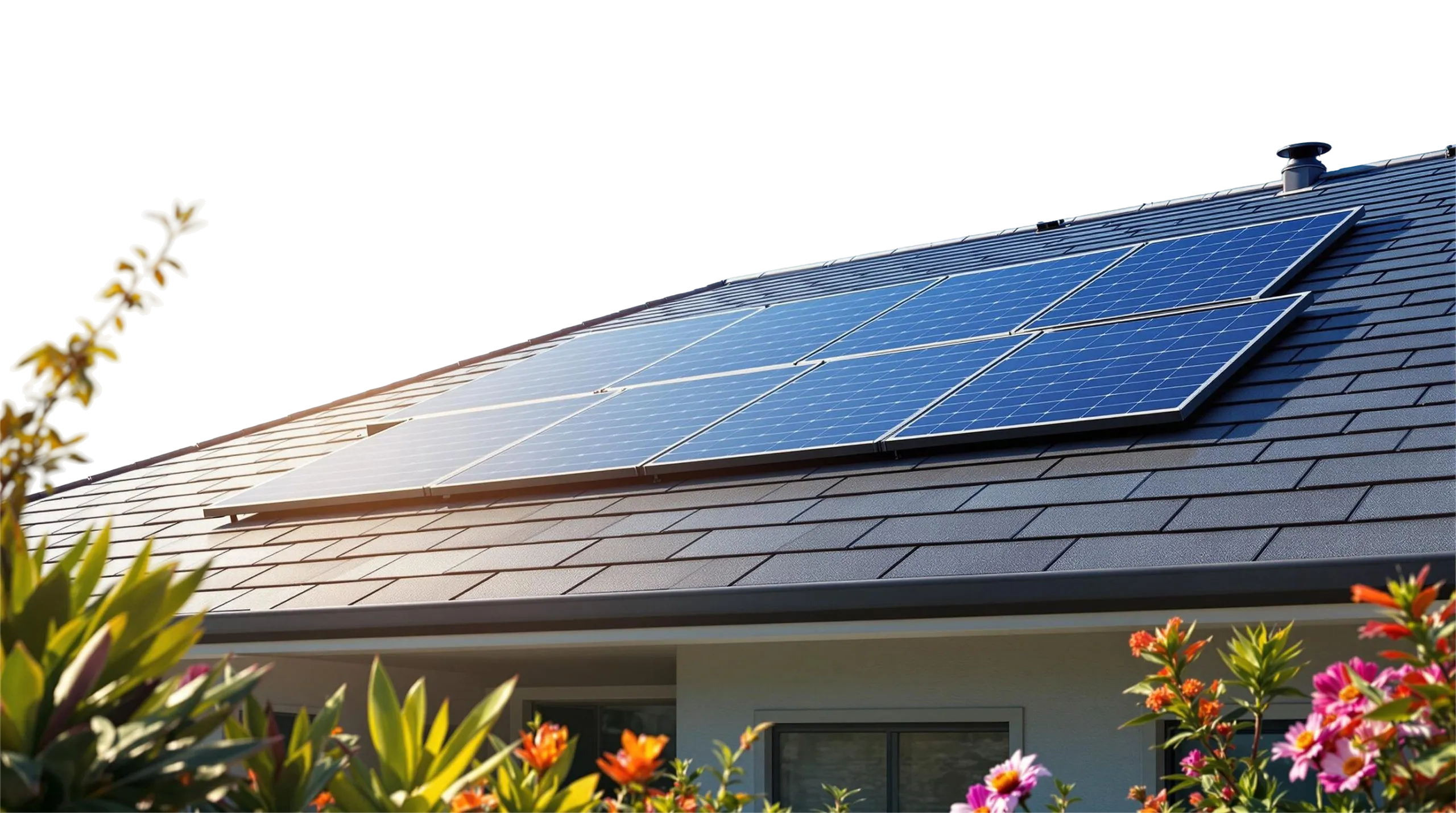 Solar panels installed on a residential roof